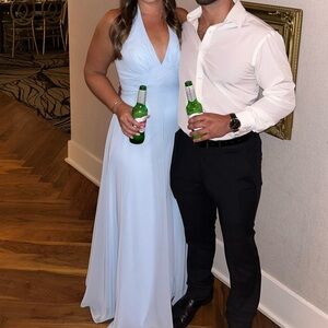 Azazie Light Blue Maxi Dress